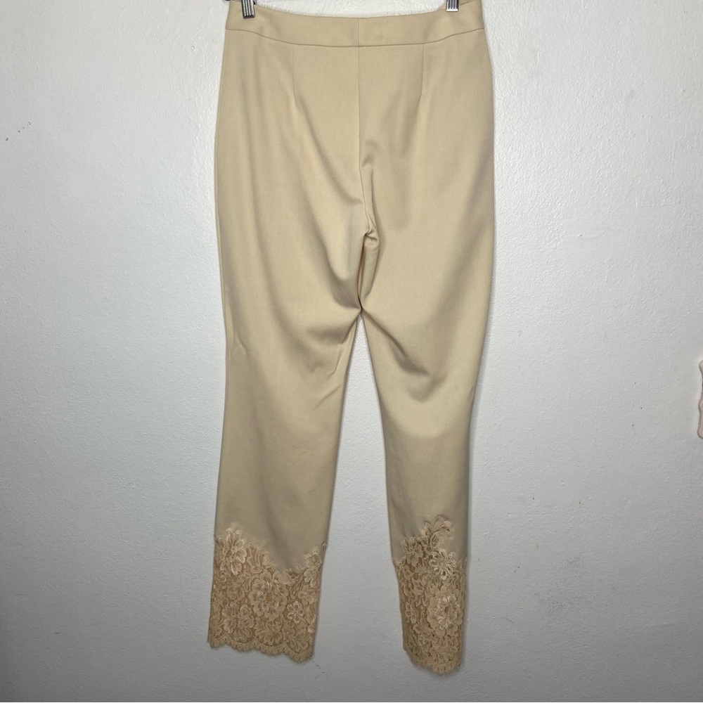 Casadei Floral Lace Inlay Cream Pants - Picture 6 of 7